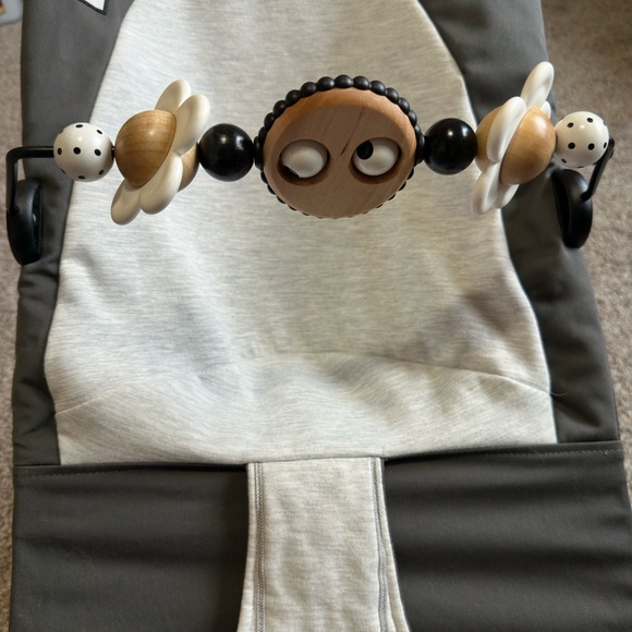 Gray and White Baby Bjorn Bouncer with Toy - Picture 2 of 4